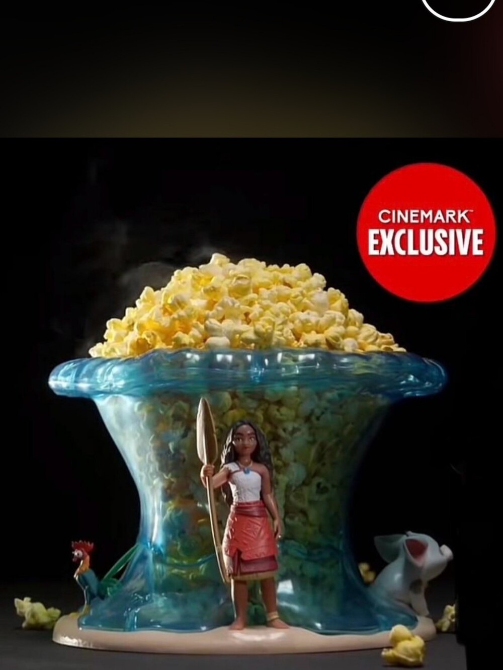Cinemark Exclusive Moana Popcorn Bowl - Blue & Yellow 2024